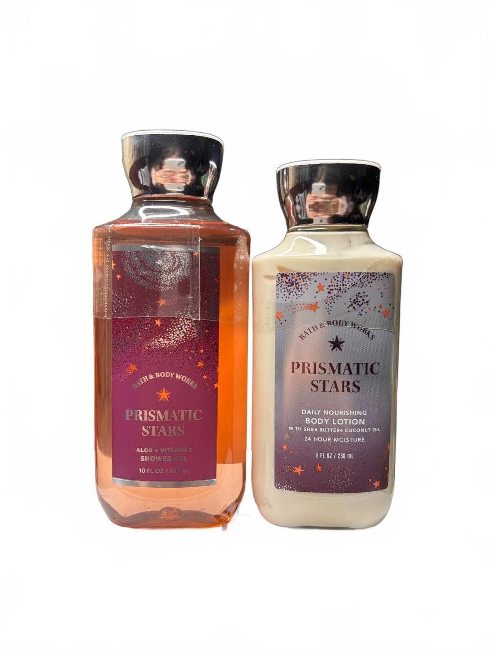 Bath & Body Works Prismatic Stars 10oz Gel Body Wash 8oz Body Lotion 2pc Set NEW
